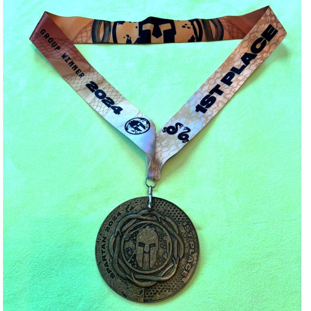 2024 Spartan 1st Place Age Group Winner Medal Gold Snake Year Official Race